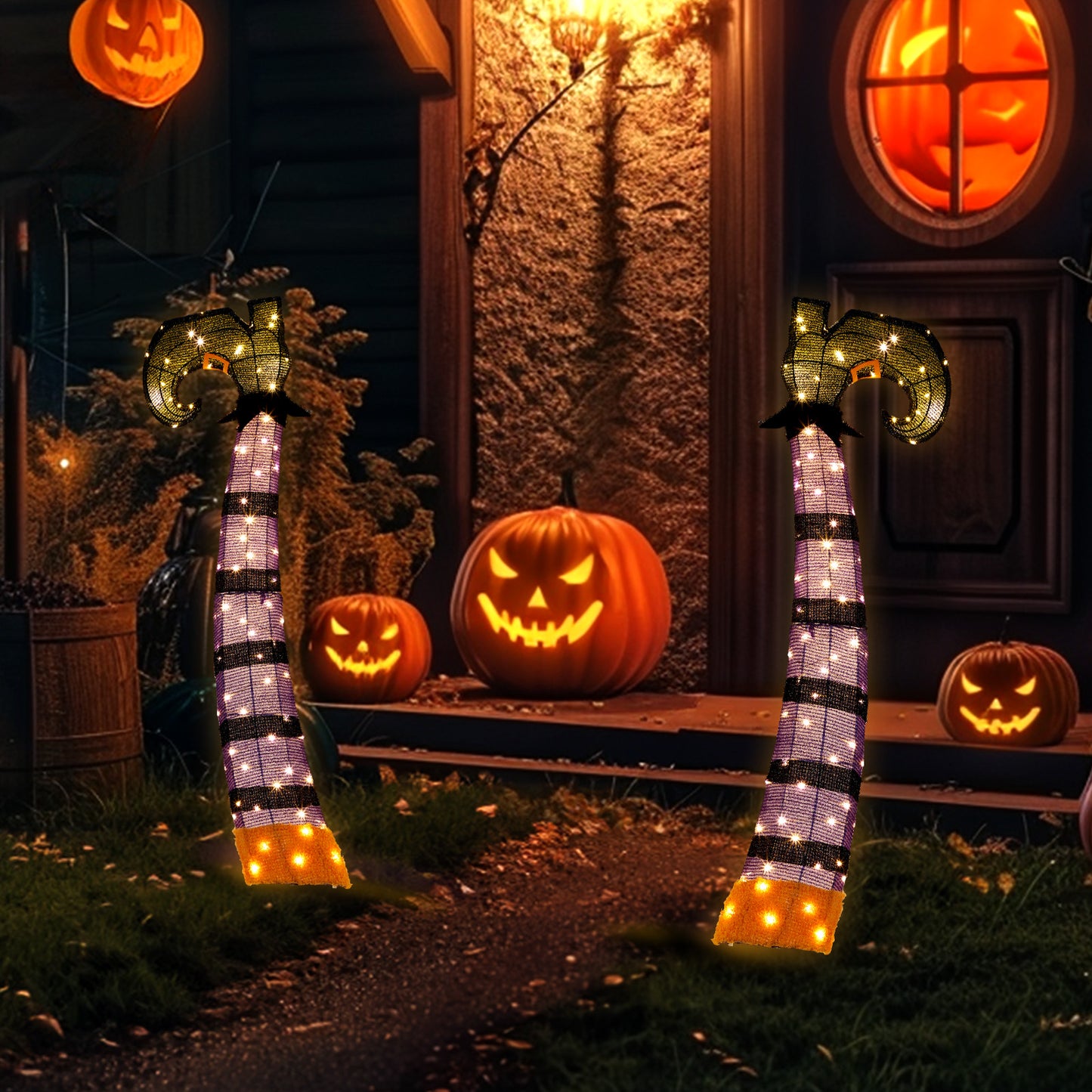 US Local 4ft 2D Witch legs Outdoor Halloween Decorations