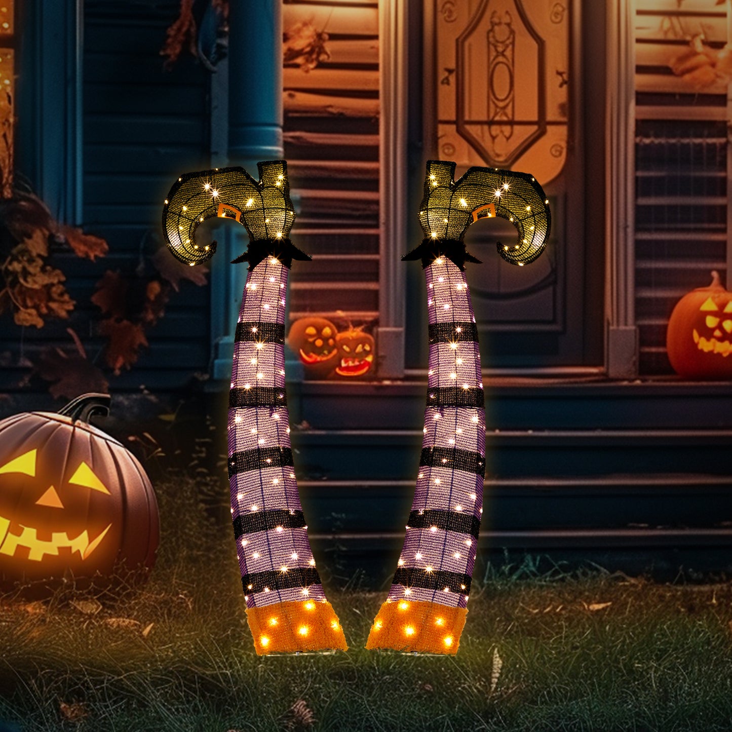 US Local 4ft 2D Witch legs Outdoor Halloween Decorations