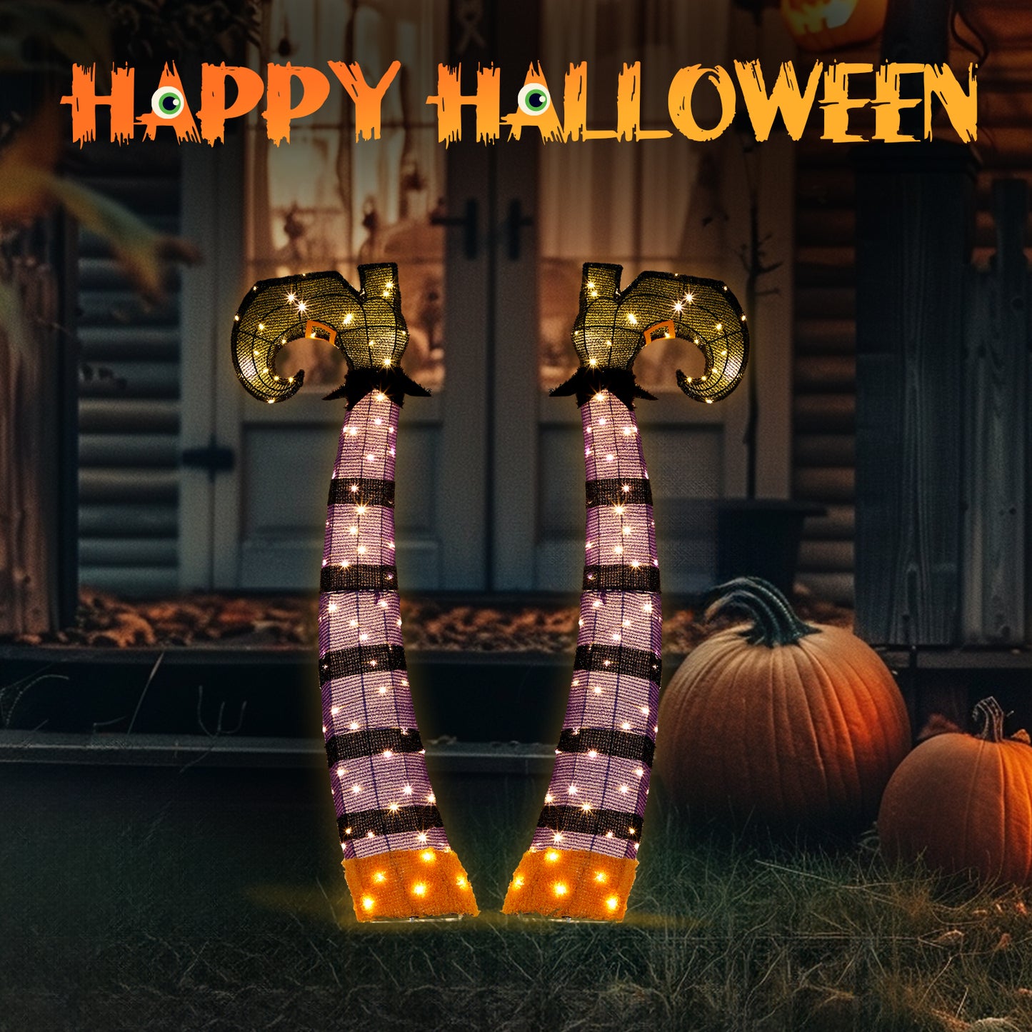 US Local 4ft 2D Witch legs Outdoor Halloween Decorations
