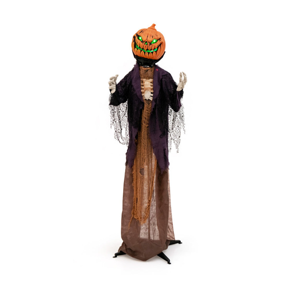 US Local 5.6 Feet Halloween Decoration Animated Standing Pumpkin Scarecrow