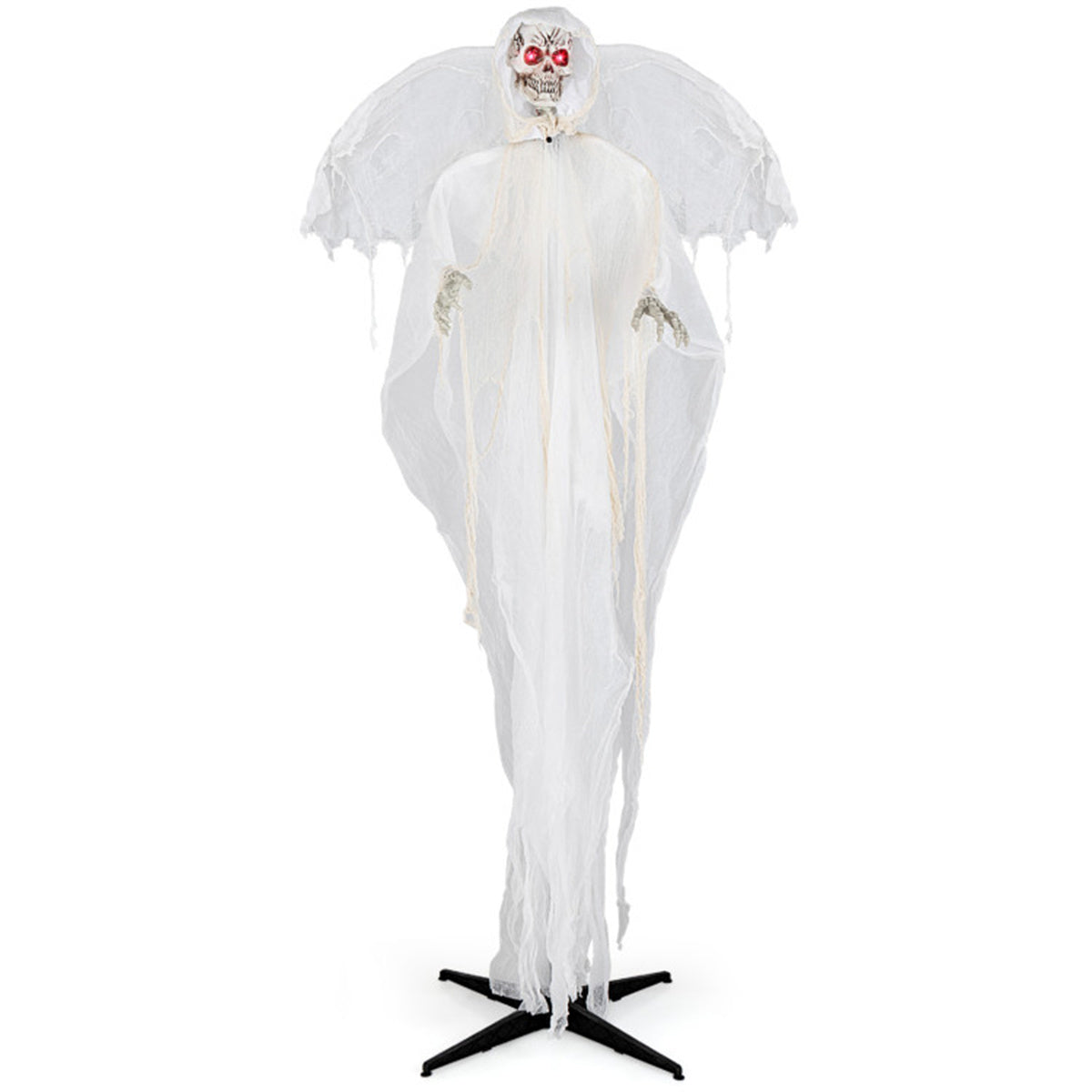 US Local 8.3 ft Halloween Standing Haunted Angel with Lighted Eyes and Automatic Wing Movement