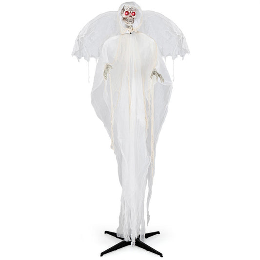 US Local 8.3 ft Halloween Standing Haunted Angel with Lighted Eyes and Automatic Wing Movement