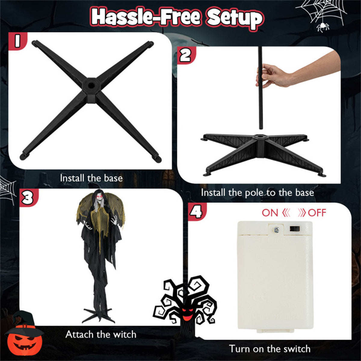 US Local 8.2 ft Halloween Decoration Standing Witch