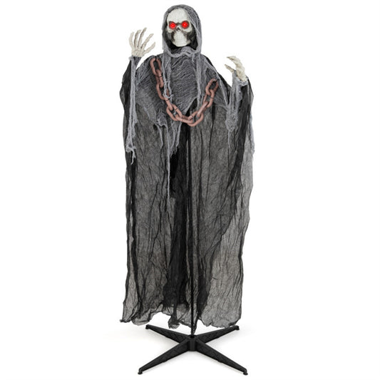 US Local 6.4 ft Halloween Standing Grim Reaper Automatic Arm Movement