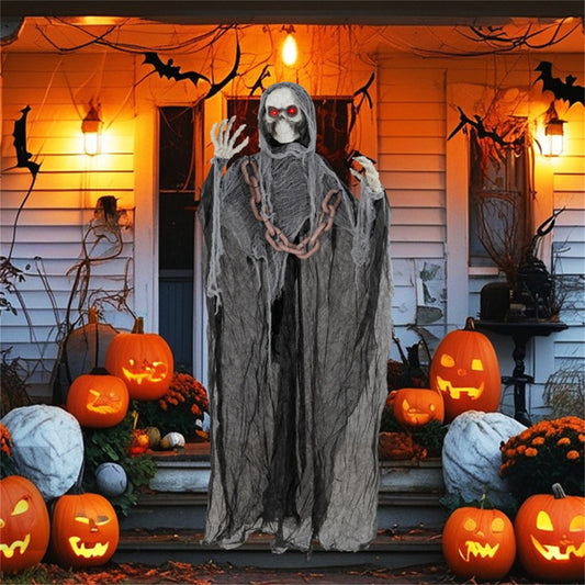 US Local 6.4 ft Halloween Standing Grim Reaper Automatic Arm Movement