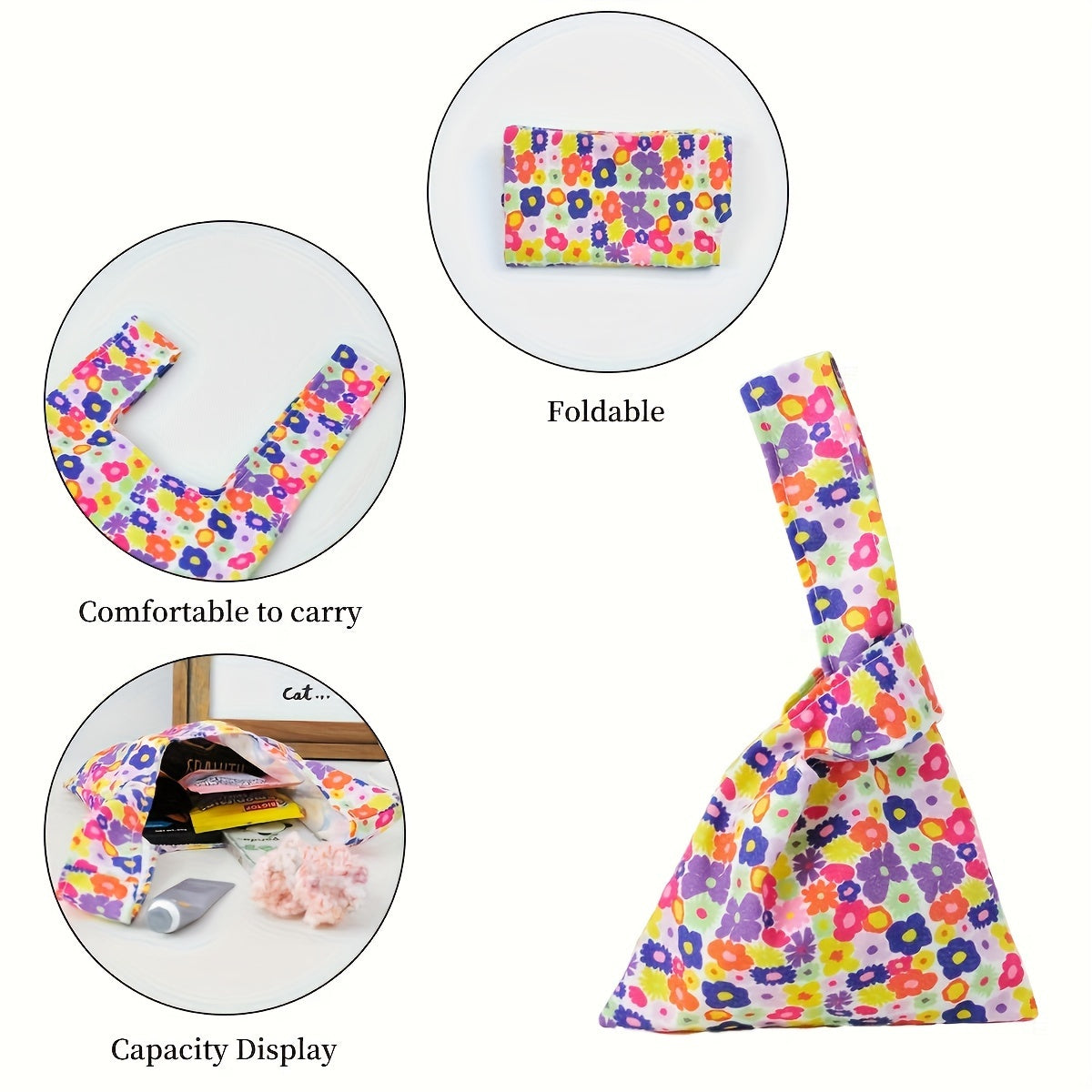 US Local 2PCS Portable Canvas Handbag With Sleeve Knot Design, Women's Coin Purse, And Clutch Bag. Halloween Candy Bag, Gift For Friends, Interior Decoration(Maybe YunExpress Logistics)