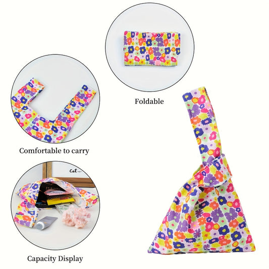 US Local 2PCS Portable Canvas Handbag With Sleeve Knot Design, Women's Coin Purse, And Clutch Bag. Halloween Candy Bag, Gift For Friends, Interior Decoration(Maybe YunExpress Logistics)