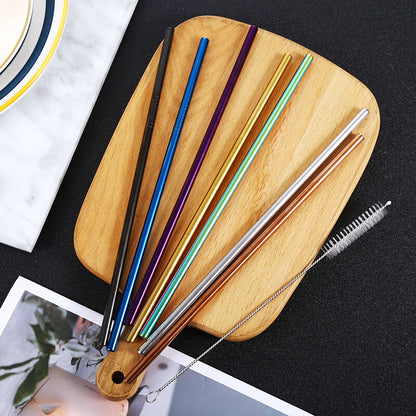 US Local Natural Color Reusable Straws With Cleaning Brush And Storage Bag, Colorful Bent Straws And Straight Straws, Halloween, Christmas