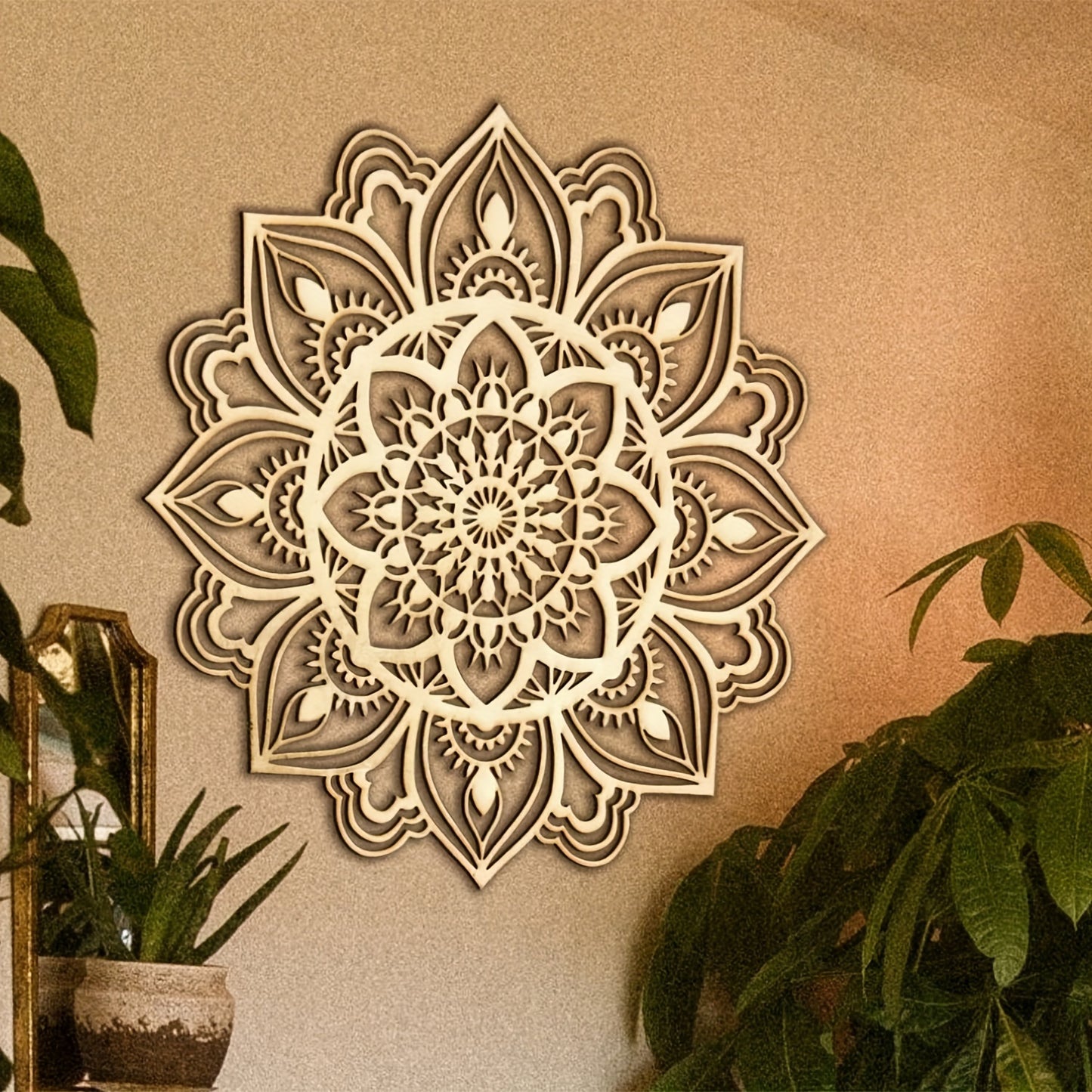 US Local 1 pc Stunning metal wall art. Moroccan-inspired decor. Moroccan wall artwork. Living room wall adornment. Indian-themed decor. Mandala wall art piece