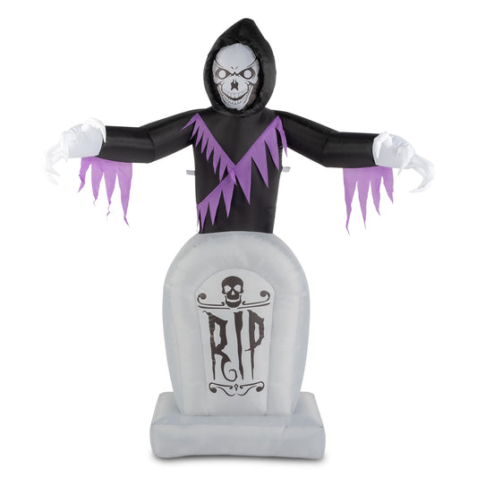 US Local 8ft Garden 3pcs LED String Lights Grim Reaper and Grave Inflatable Halloween Decoration