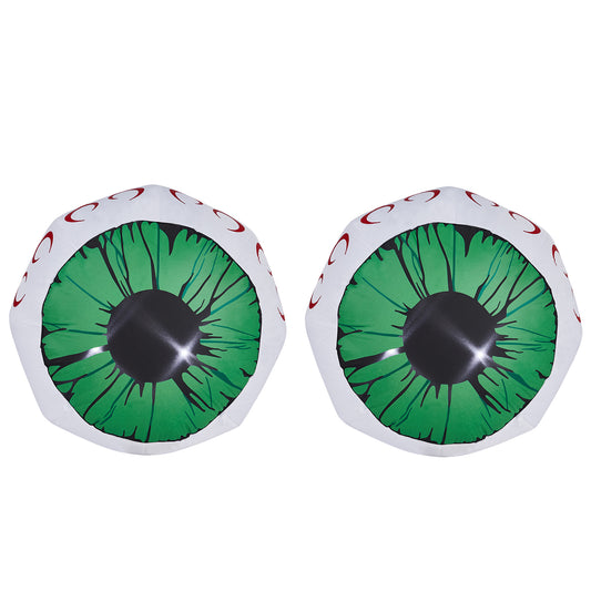 US Local 2 Packs Halloween Inflatables Large Set of Lighted Eyes Decoration, 3FT Blow Ups Green Eyes for Yard, Inflatable Halloween Decor Outdoor with LEDs Party Supplies Blow up Decoration for Indoor Outdoor