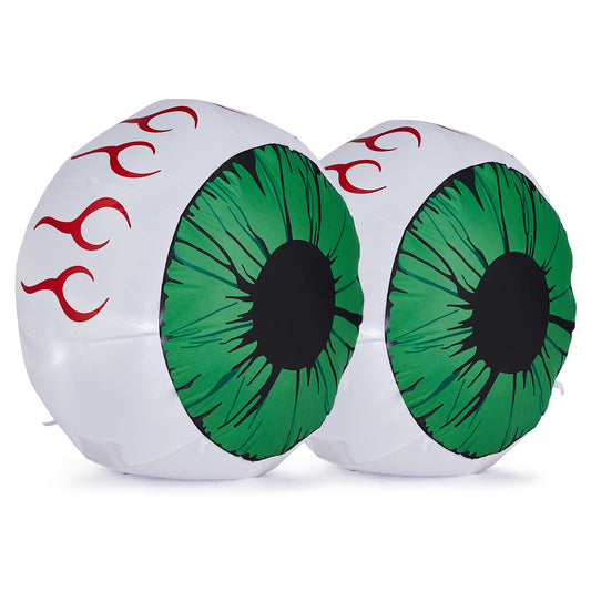 US Local 2 Packs Halloween Inflatables Large Set of Lighted Eyes Decoration, 3FT Blow Ups Green Eyes for Yard, Inflatable Halloween Decor Outdoor with LEDs Party Supplies Blow up Decoration for Indoor Outdoor