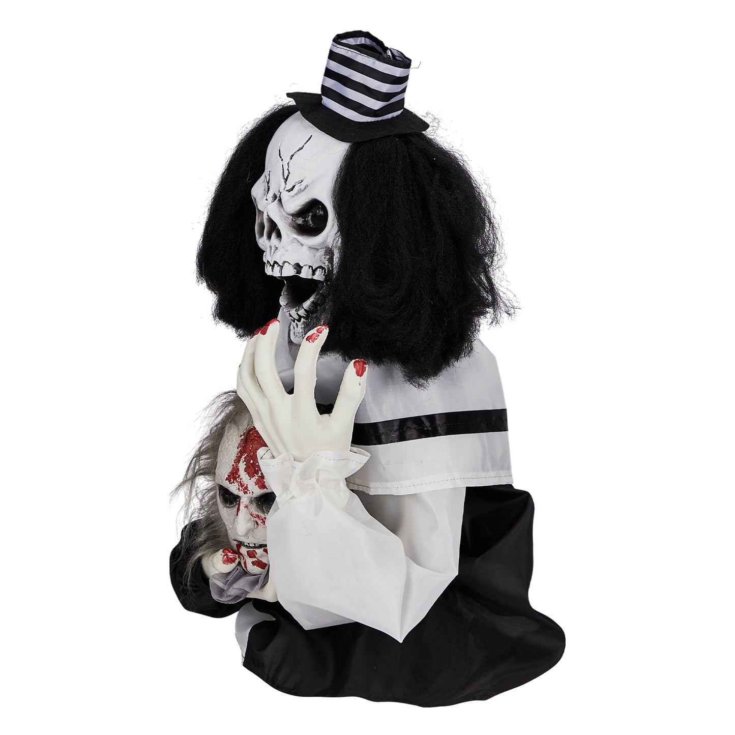 US Local 1.8ft Halloween Decoration Scary Clown, Sound-Actived Party Decor with Creepy Sound , Scary Haunted House Props for Indoor Party Home Table Garden Yard Lawn