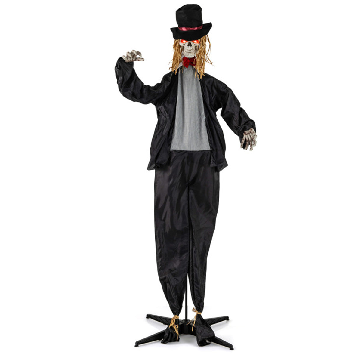 US Local 7.2ft Life-Size Animated Halloween Groom Prop - Formal Suit, Sound-Activated