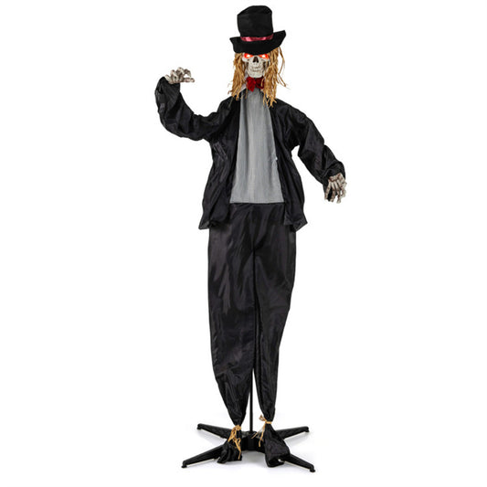 US Local 7.2ft Life-Size Animated Halloween Groom Prop - Formal Suit, Sound-Activated