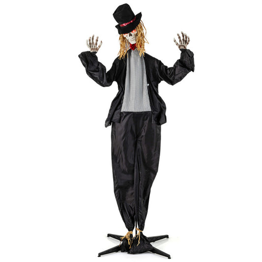 US Local 7.2ft Life-Size Animated Halloween Groom Prop - Formal Suit, Sound-Activated