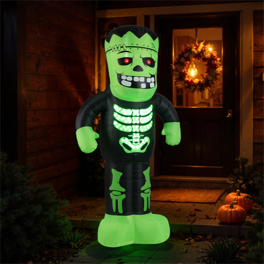 US Local LED-Lit Inflatable Frankenstein (8.4ft) - 90s Fast Inflation Waterproof Outdoor Halloween Decor with Stakes/Ropes