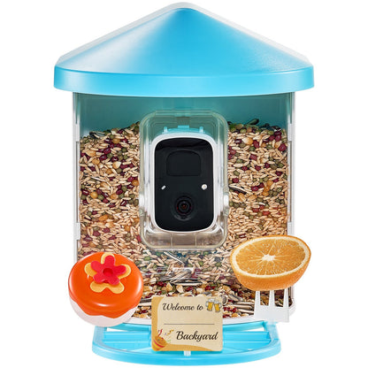 US Local VEVOR Smart Bird Feeder With Camera 2K HD AI Identify Bird Species Auto Capture