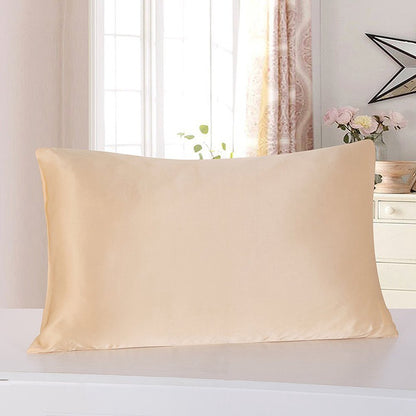 US Local Pillowcase Satin Solid Color Simulation Silk Single Pillowcase Ice Silk Pillowcase