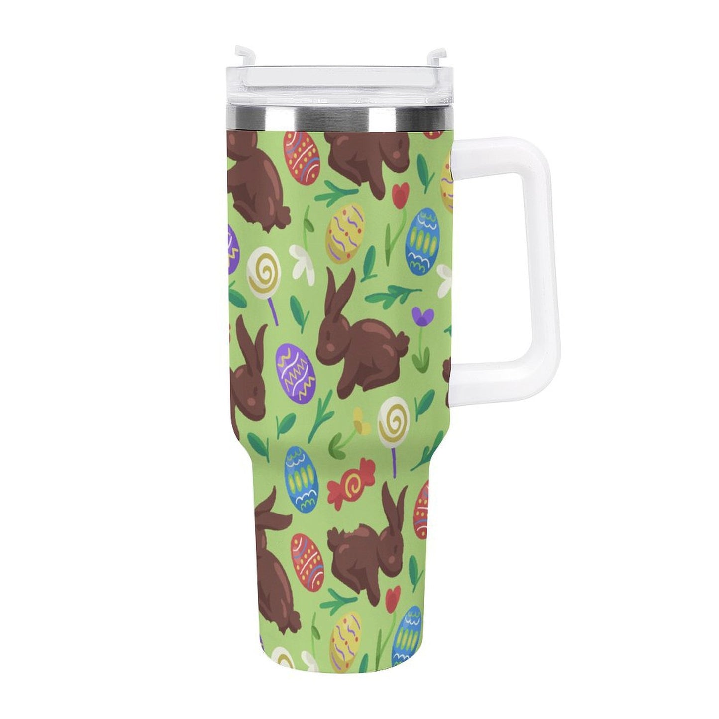 PHDT00527 POD US Local Tumbler 40oz Large Capacity Car Cup Green, Easter, Rabbit