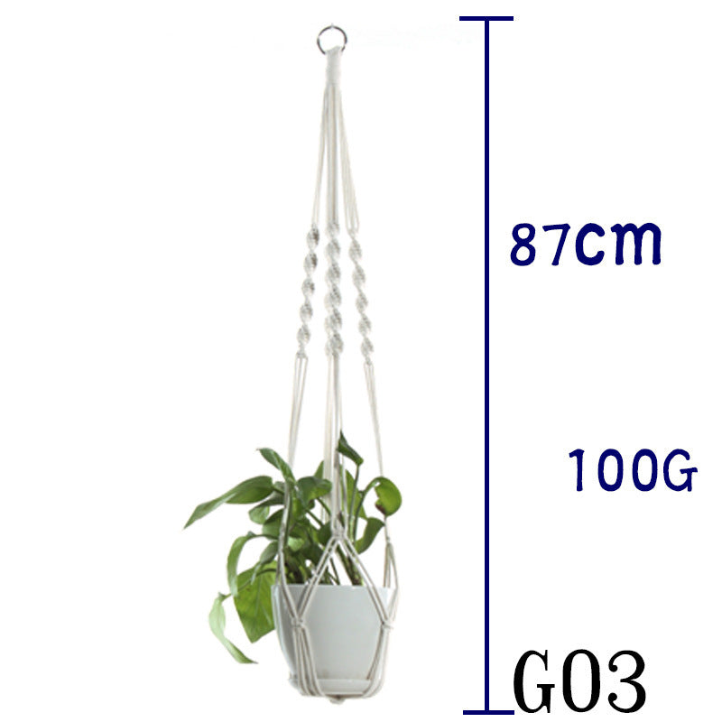 US Local Flower Pot Net Bag Beige Cotton Rope Indoor Plant Hanger Hanging Basket Sling