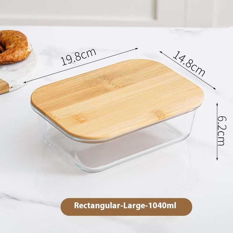 Round Glass Lunch Box Microwave Oven Heating Oven Special Use