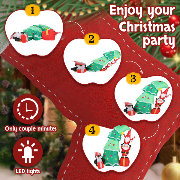 US Local 6ft 8 LED Lights Christmas Inflatable Decoration
