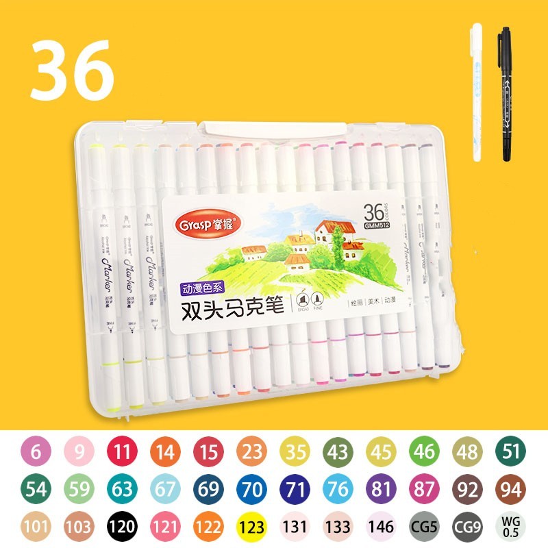 US Local Master Double-headed Marker Art Brush Painting Set Oily 48-color Animation Hand-painting