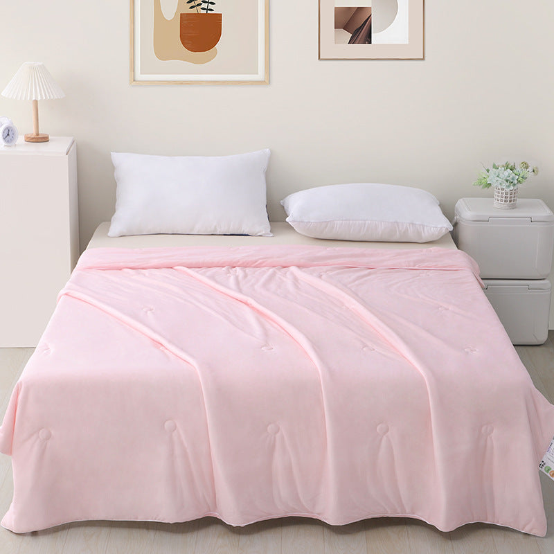 US Local Machine Washable Cool Feeling Ice Silk Thin Quilt
