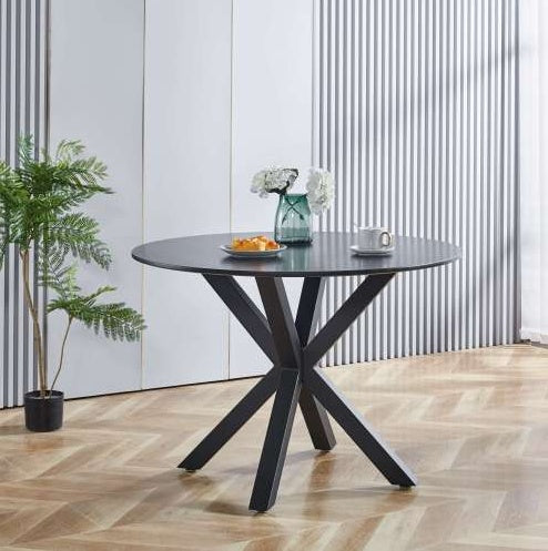 US Local Fiberboard Black Dining Table