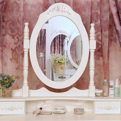 US Local Four Drawer Single Mirror Dressing Table Set