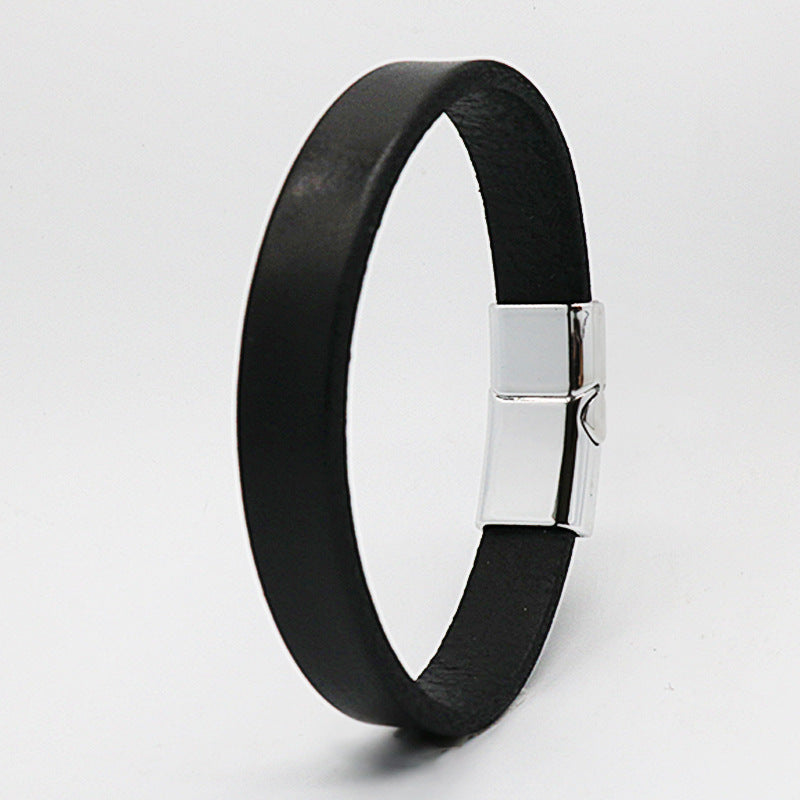 Retro Creative Leather Bracelet Magnetic Snap Bracelet
