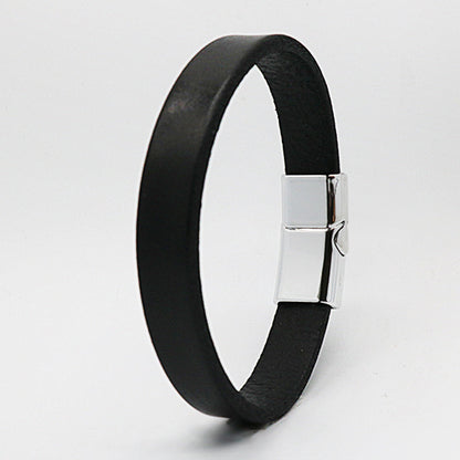Retro Creative Leather Bracelet Magnetic Snap Bracelet
