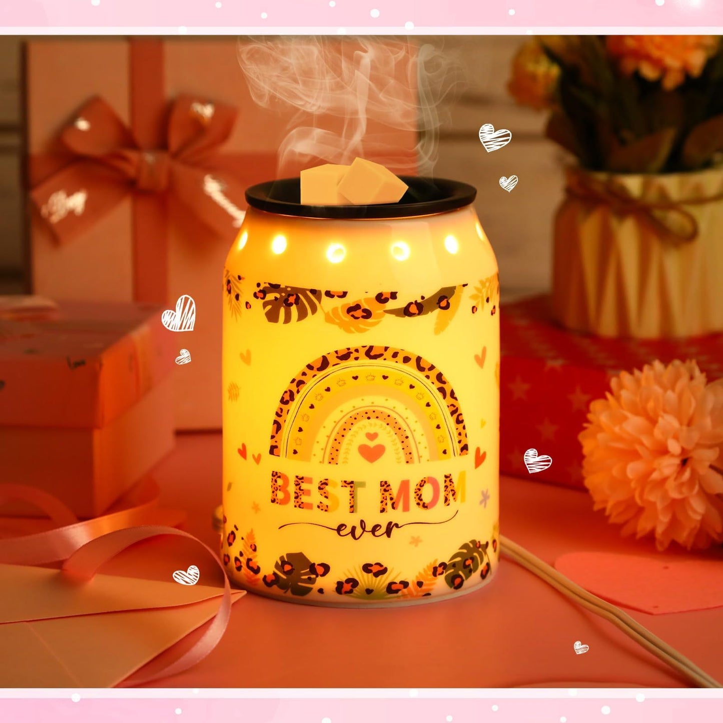 US Local Mom Gifts Wax Warmer, Wax Melt Warmer Ceramic Electric Scentsy Candle Wax Melts Good Mom Meaningful Gifts For Mom For Livingroom Kitchen Bathroom