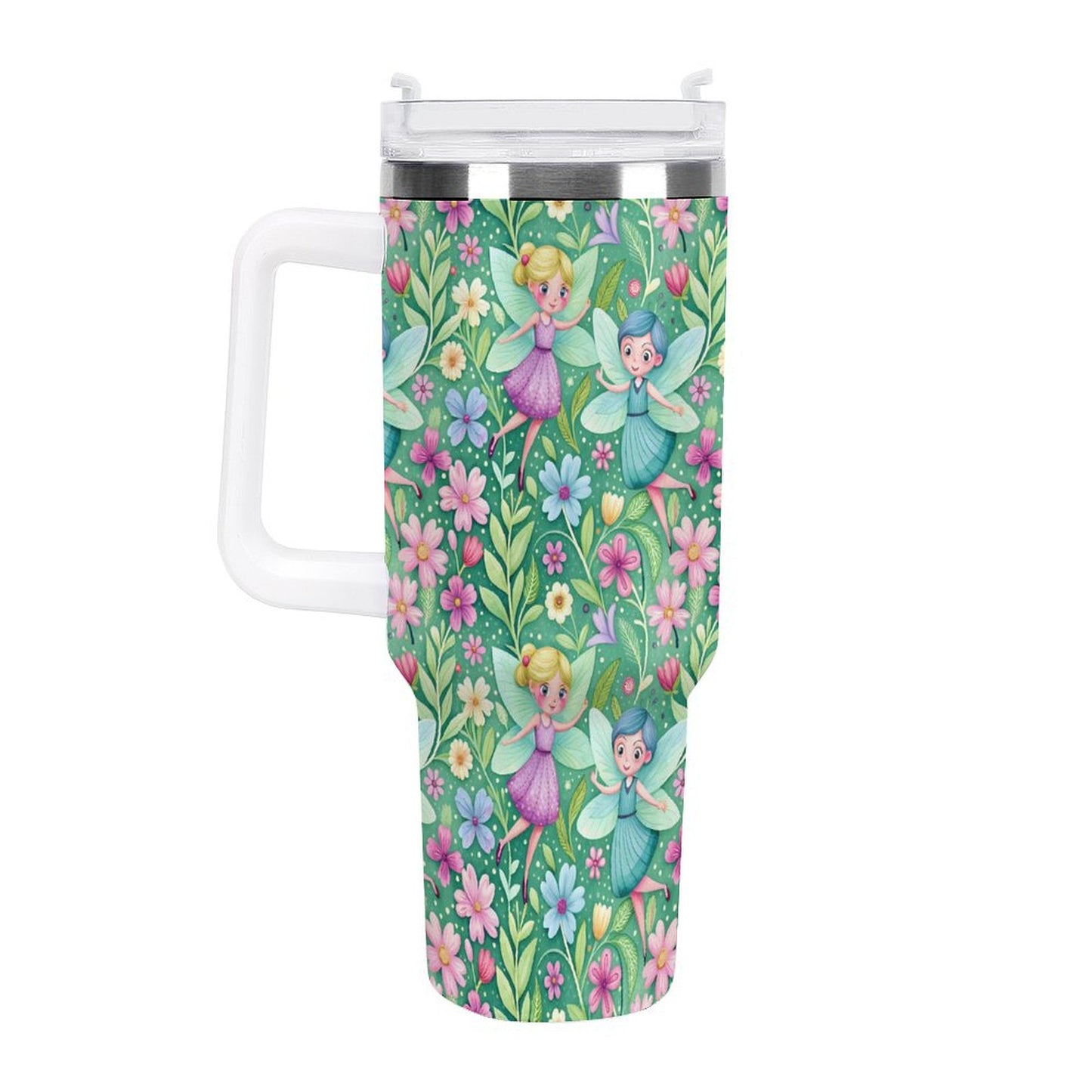 PHDT00192 POD US Local Tumbler 40 oz Large Capacity Car Cup Fairy, Spring, Flowers