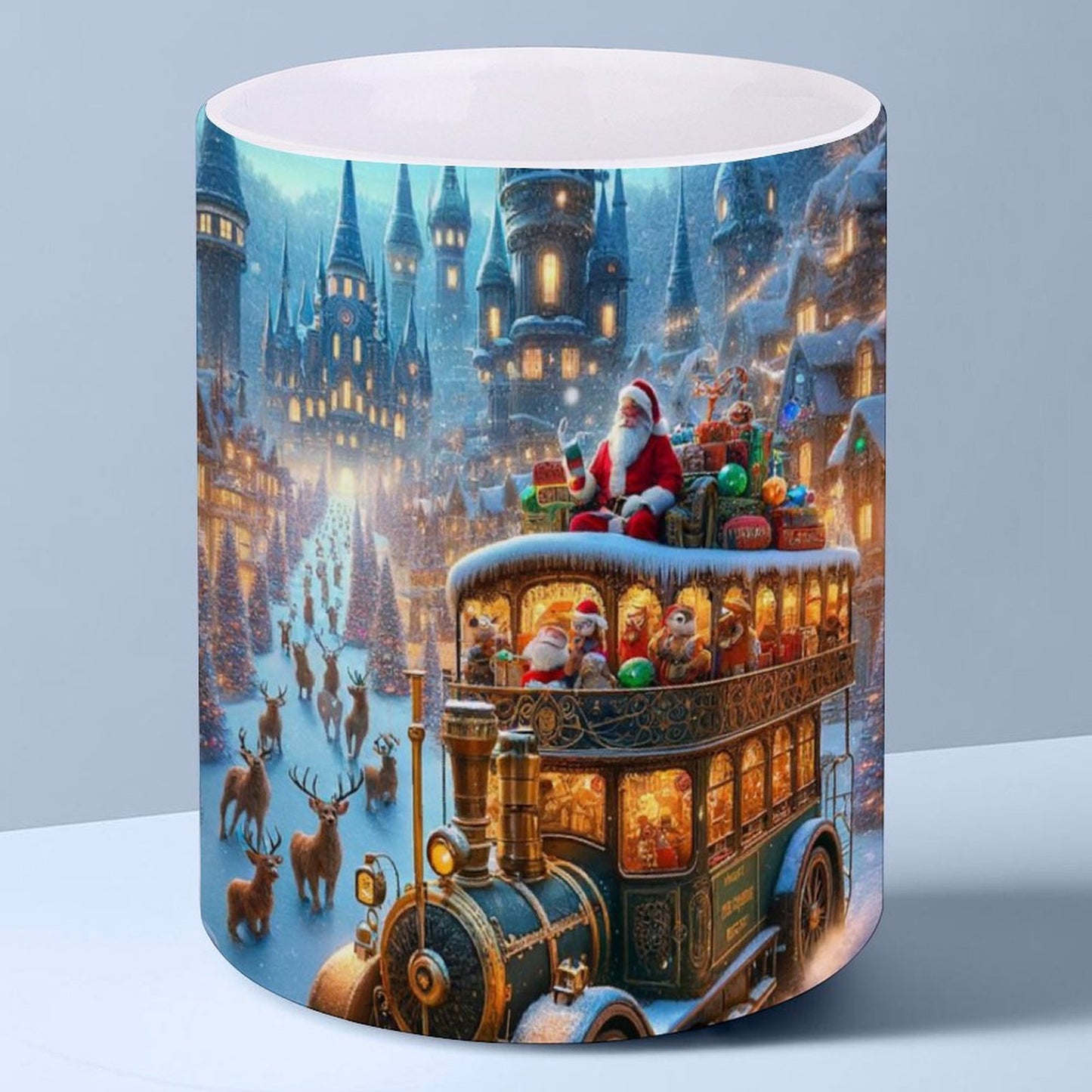 POD US Local White mug with full print, Christmas, Fairytale Town 0079