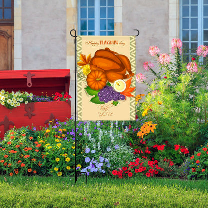 1Pc Garden Flag Stand Flagpole Weatherproof Wrought Iron Coated Yard Flag Holder For Yard Flag Party Banner Fits 11.8x17.7in Flag For Christmas Halloween Outdoor Decoration