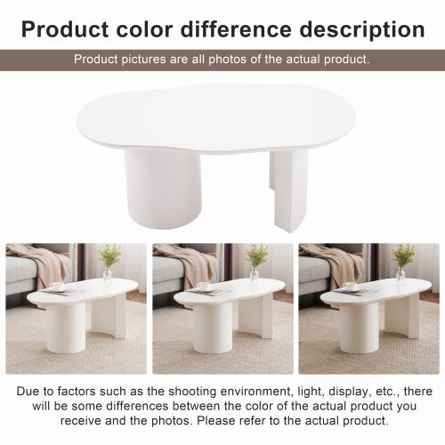 UK Local White Wooden Painted Coffee Table Abstract Cloud Shaped,Irregular White Coffee Table, Tea Table End Table, Modern Coffee Table, For Living Room Furniture, Easy Assembly