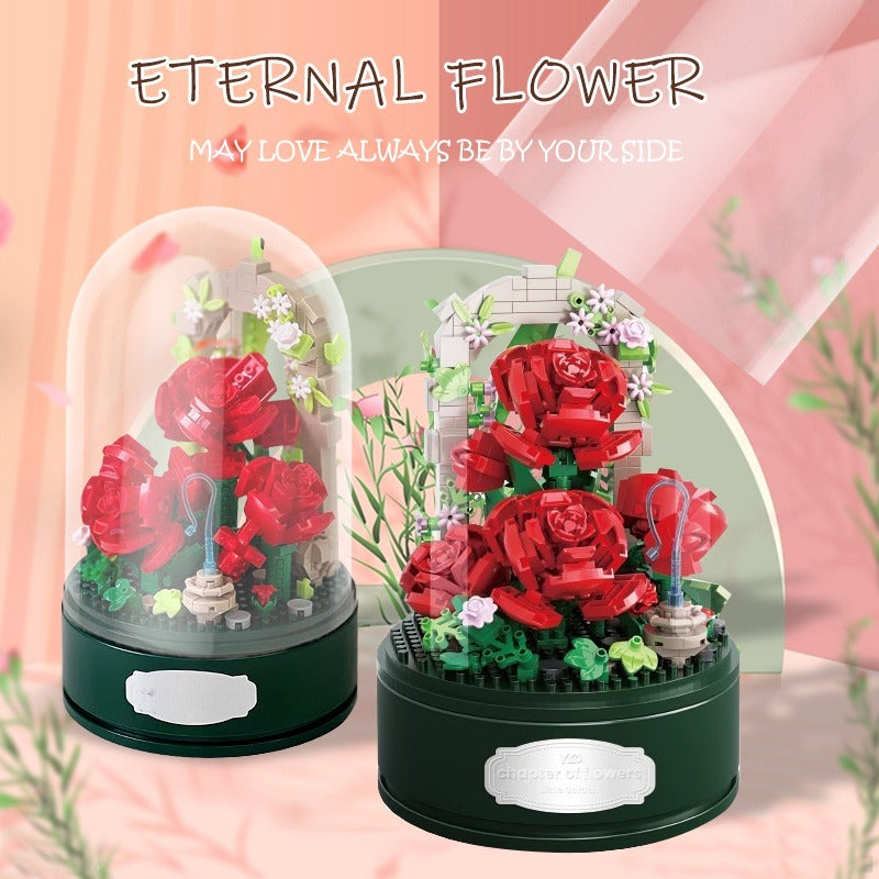 US Local Encounter A Rose Music Box With A Transparent Cover, A Rotating Music Pedestal
