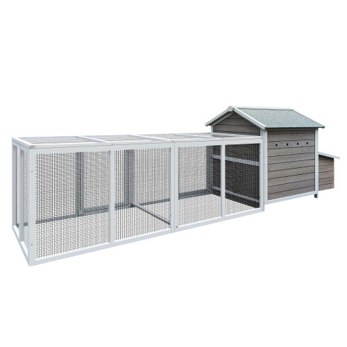 US Local 118 Inch Wooden Chicken Coop Outdoor Hen Coop Poultry Cage