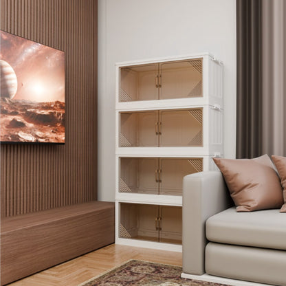 US Local 35.4 Inch Wide Clear Plastic Locker For Closet Organizer Storage, Folding Storage Box