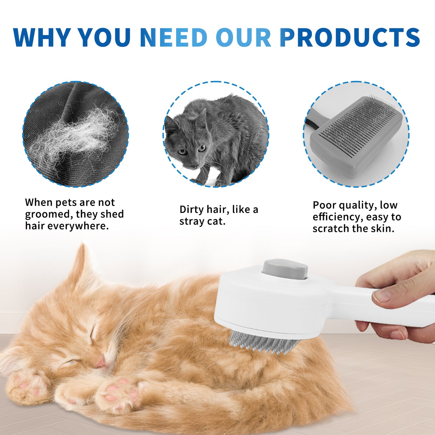 US Local Efficient Universal Pet Hair Removal Comb, Gently Smoothing Out The Tangled Hair Of Your Beloved Pet, Carefully Caring For Every Gentle Touch