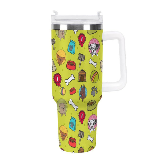 PHDT00383 POD US Local Tumbler 40 oz Large Capacity Car Cup Green, Dog, Bone