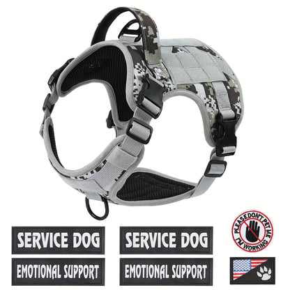US Local American Local Tactical Pet Boobs Service Dog Harness Vest Adjustable Reflective Dog Harness Metal Buckle Hiking Training
