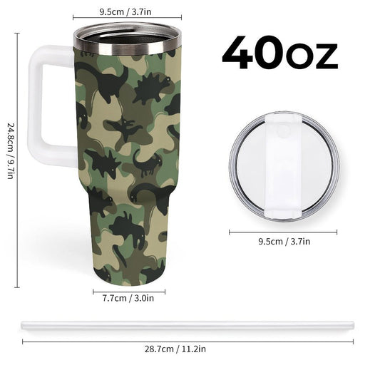 PHDT00490 POD US Local Tumbler 40oz Large Capacity Car Cup Green Dinosaur