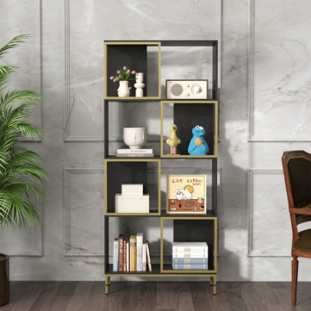 US Local 4-Tier Storage Shelves, Bookcase Display Storage Shelf Corner Shelf For Small Space, Living Room