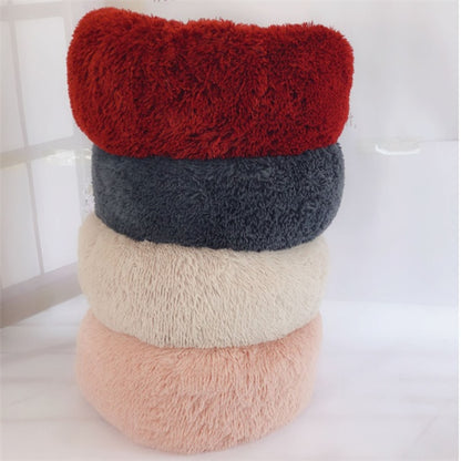 US Local Round Long Hairy Autumn And Winter Nest Pad Cat Mattress
