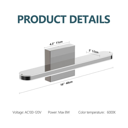 US Local LED Bathroom Vanity Light Bar Dimmable Bathroom Light Fixtures Modern Over Mirror Lighting Fixture 16Inch BathWall LIght 8W Wall Sconce Lighting For Bathrooms Bedroom Living Room Indoor 6000K