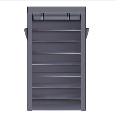 US Local Non Woven Shoe Cabinet With 10 Layers Widened - Gray