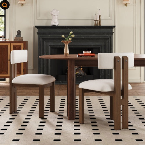 US Local Upholstered Armless Dining Chairs With Metal Legs  Set Of 2